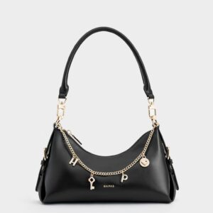 Túi Đeo Vai Ruby Lock Charm Size 26 - Đen